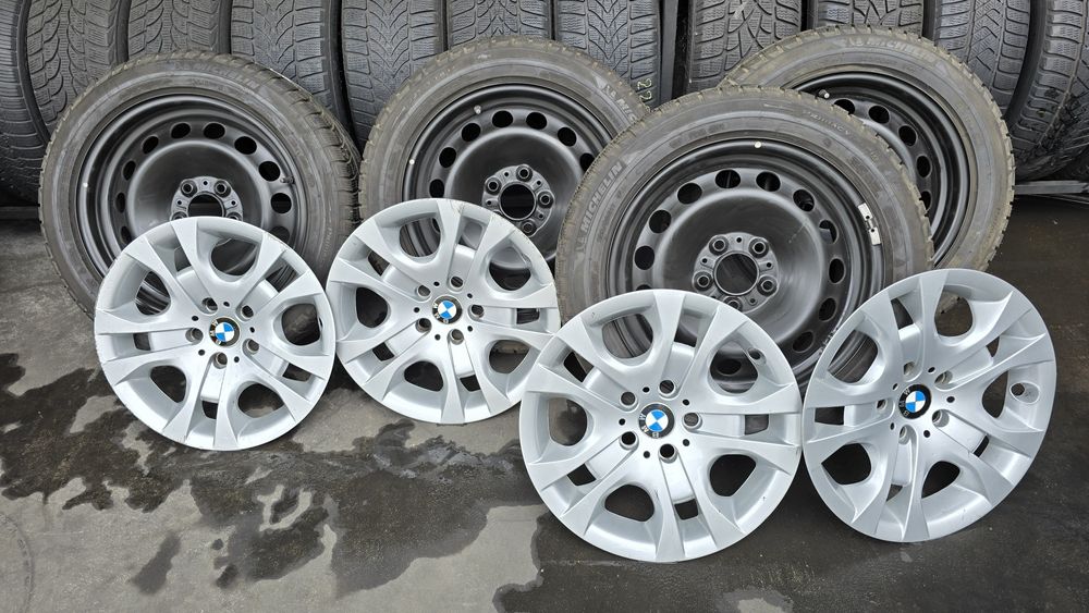 4 jante tablă BMW 17 țoli cu anvelope iarnă 225/50/17