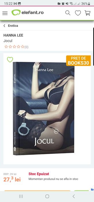 Carte "Jocul" scrisa de Hanna Lee, noua