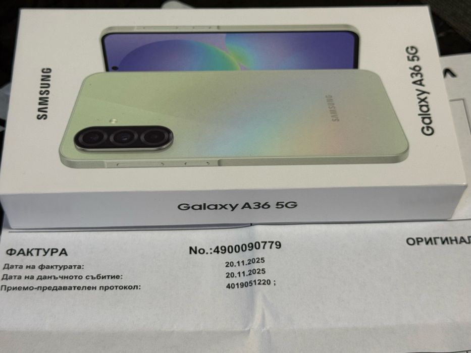 ***ЗАПЕЧАТАН 128GB Samsung A36 6GB 5G Vivacom Гаранция 2027г. Lime