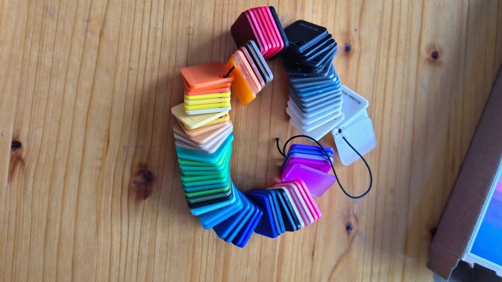 Bambu filament swatches