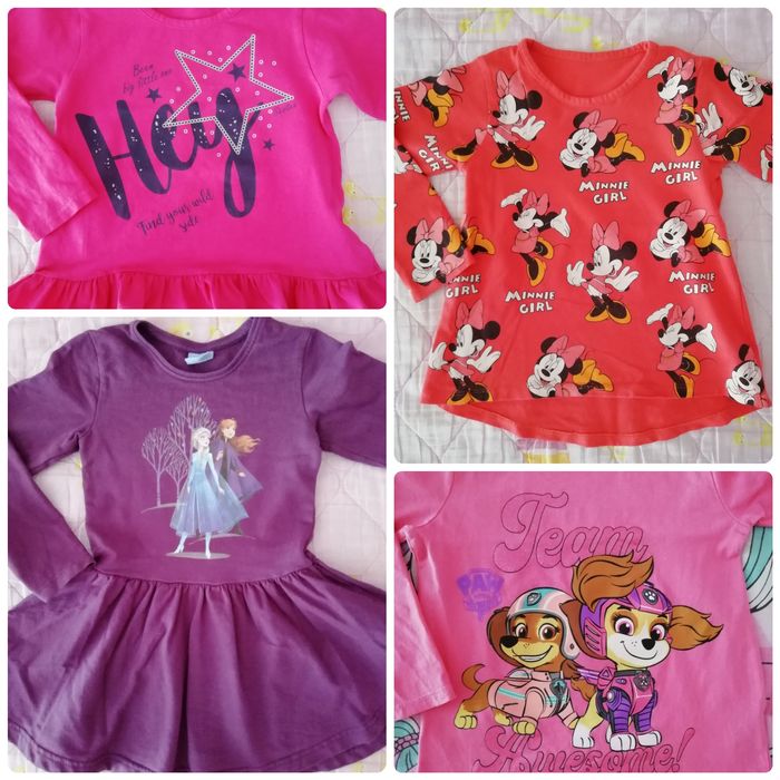 Детски блузки Minie Mouse/Hey и рокля Frozen 110см. Обща Цена 25 лв.