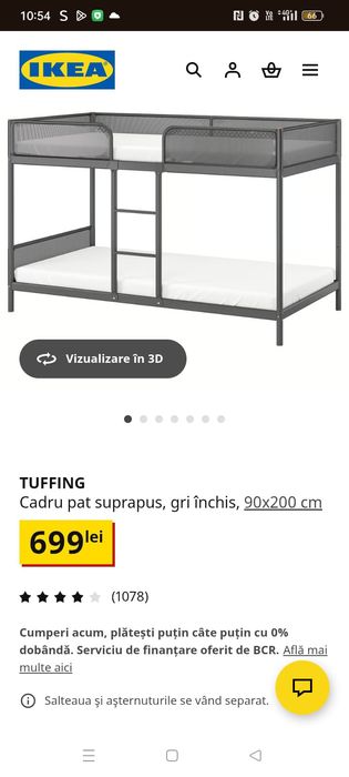 Pat suprapus și două saltele