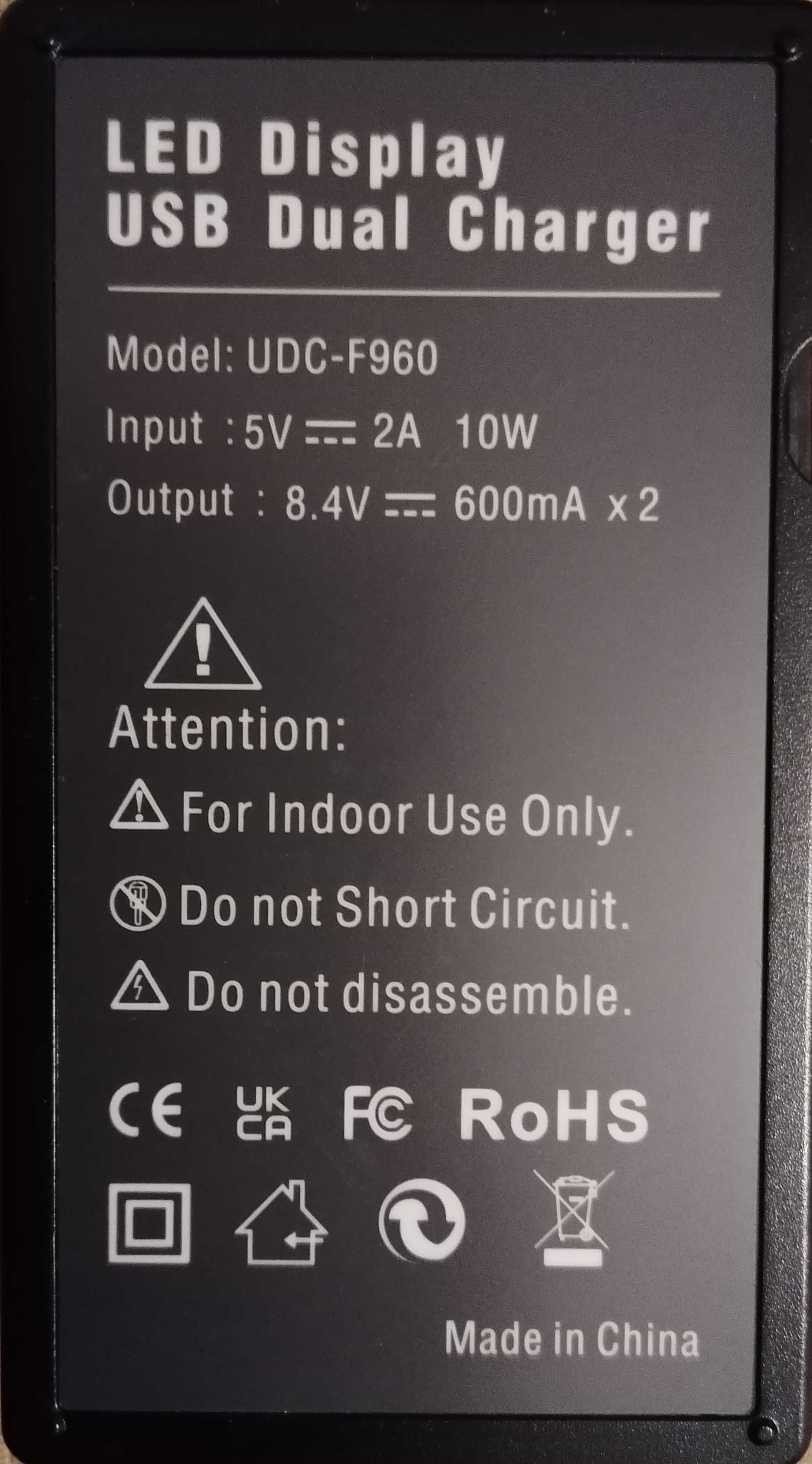 Двойно зарядно за батерии Sony NP-F550-NP-F750-NP-F750 и др.