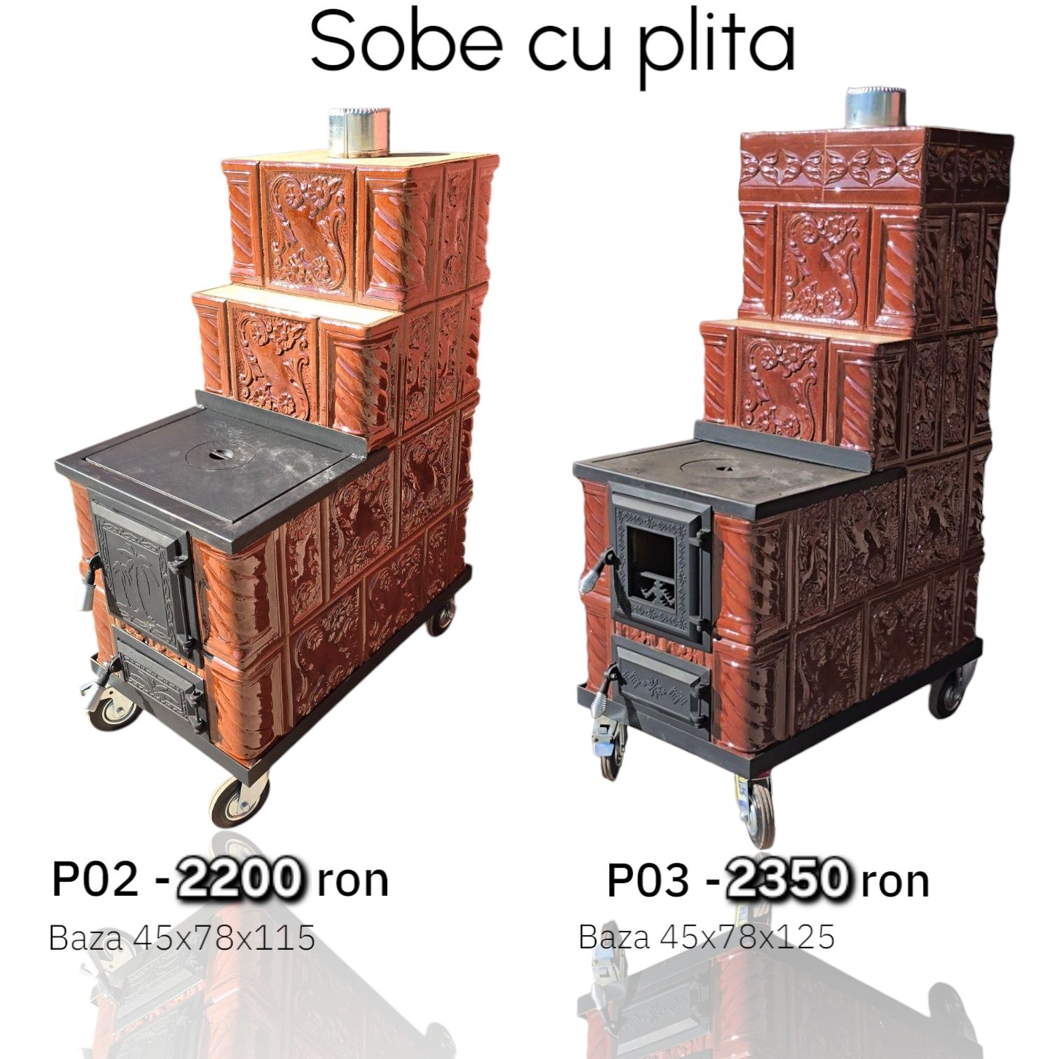 Sobe teracota premium cu roti