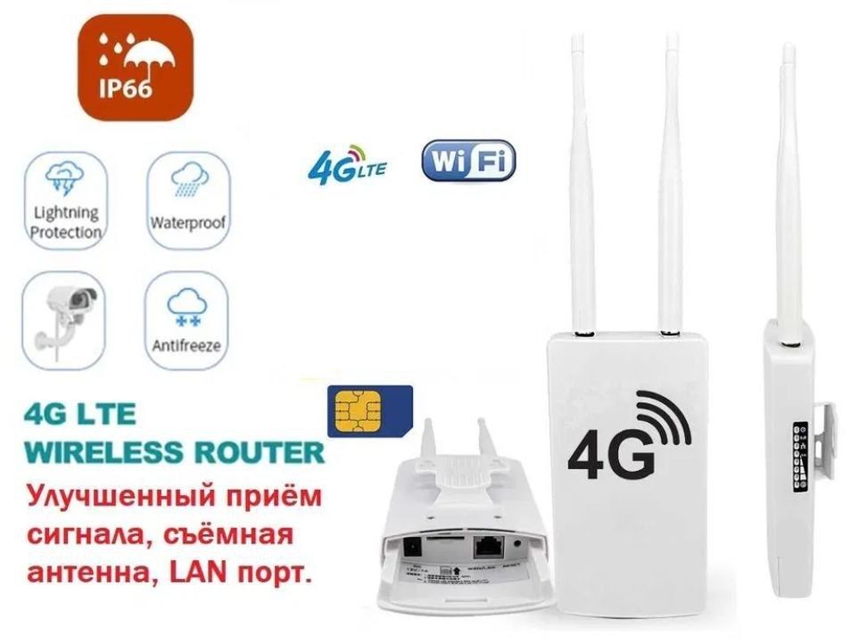 4G безлимит WIFI роутер CPE router LTE внешний наружный сим sim оптом