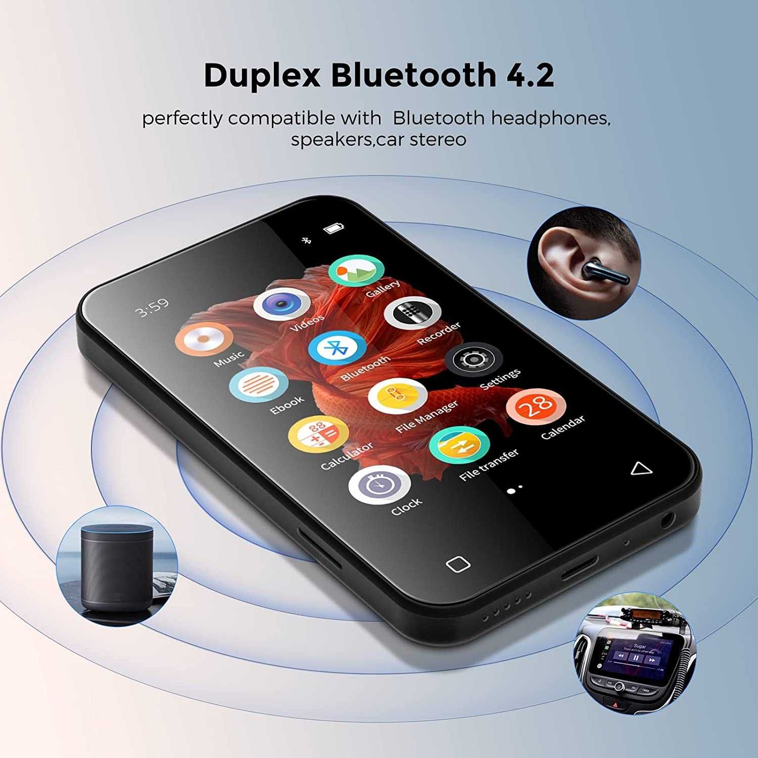 MP4 Player Bluetooth cu ecran de 4.0 inch, full touchscreen