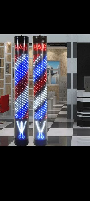 Барбер пул Barber pole в барбершоп и парикмахерский значок
