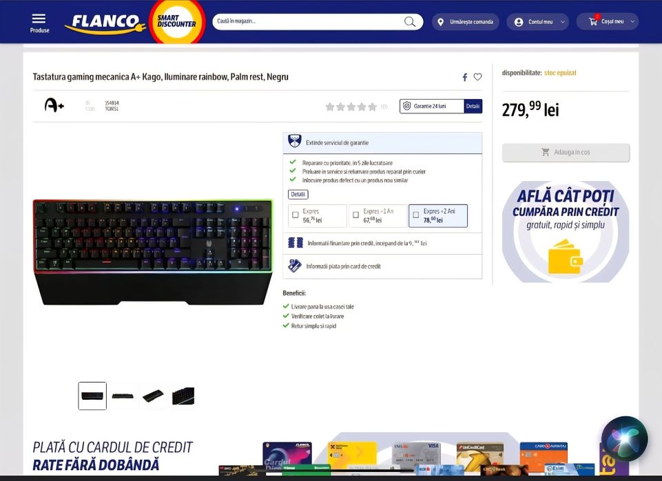 Tastatura mecanica de gaming A+ Kago