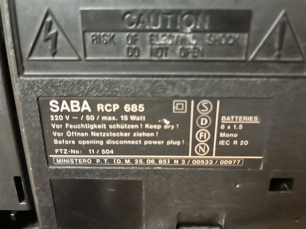 Radio dublu casetofon german Saba boombox
