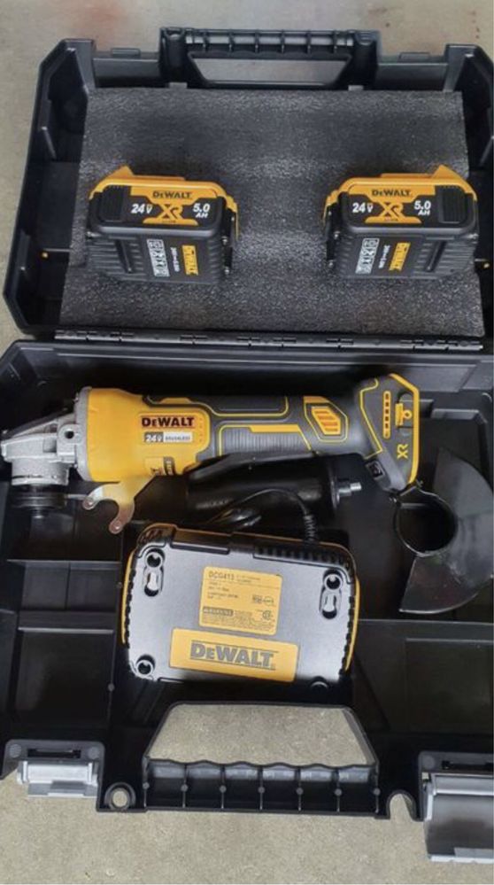 Ново Флекс 125 Акумулаторен ъглошлайф DeWALT 24V/5mAh Комплект