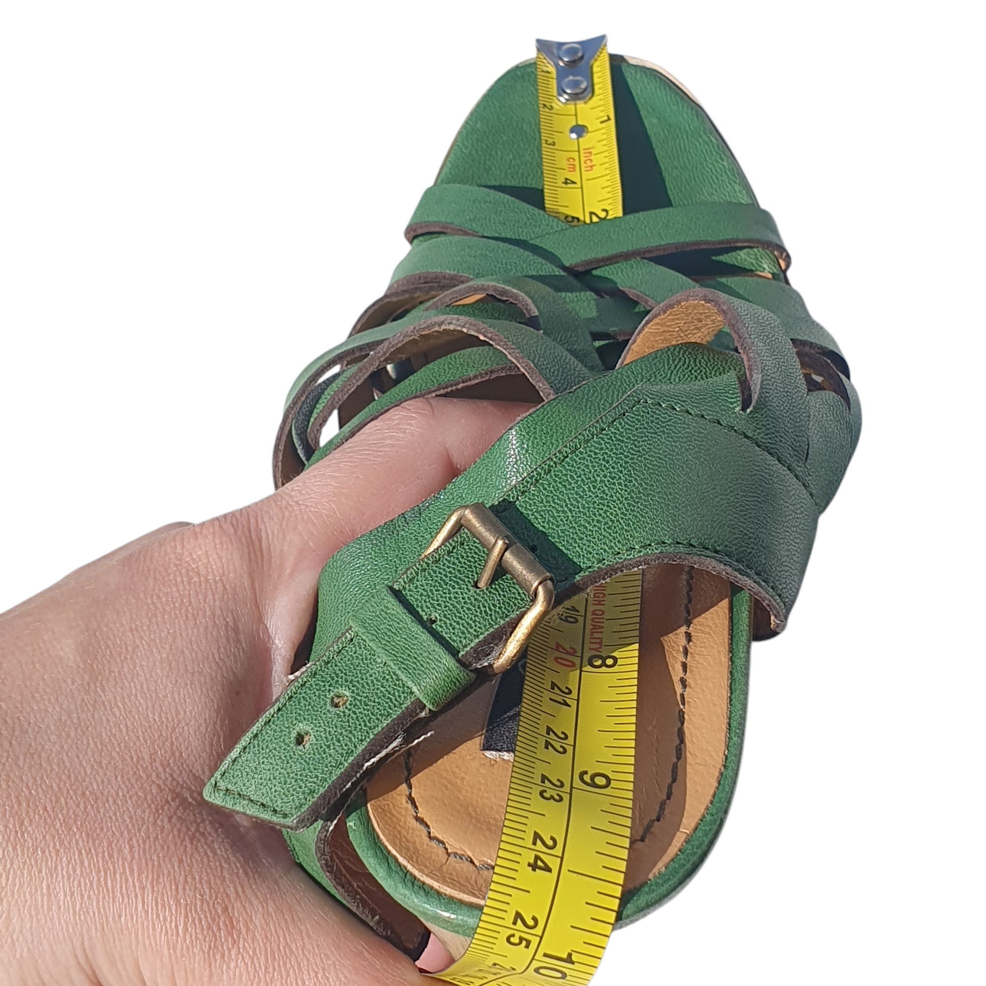 Sandale 38 Musette Cristhelen B, piele, verde, dama, cu toc