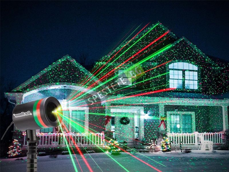 Коледен Лазерен прожектор Star Shower Slide с 12 различни приставки