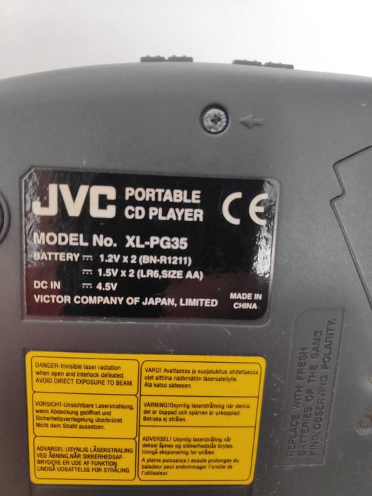 JVC  CD Player XL-PG35 HYPER Bass 45 Sec. Anti Shock Protection