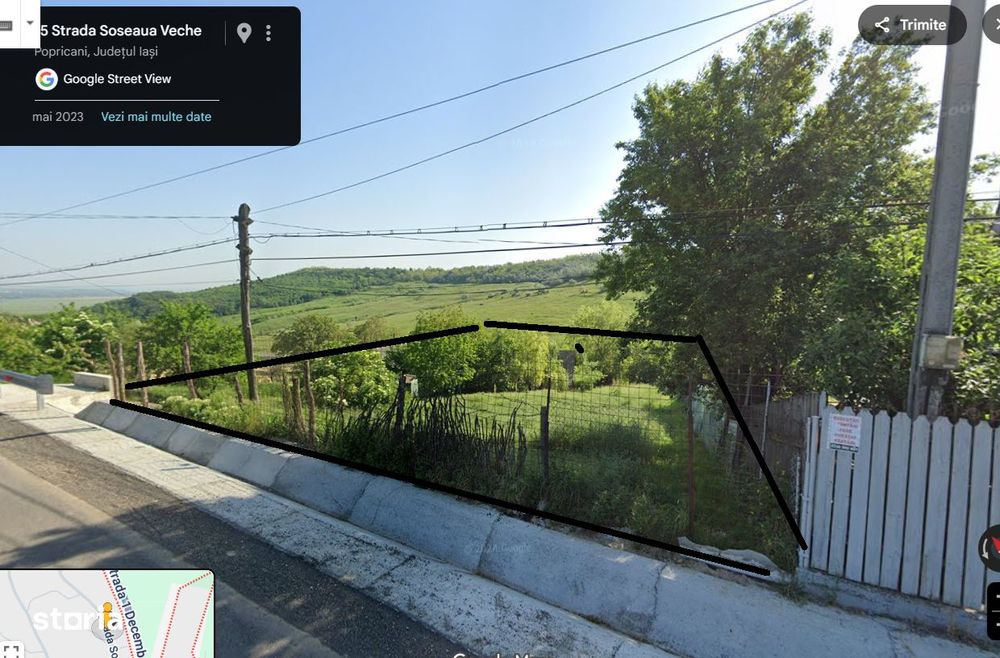 Teren 660 mp intravilan Popricani,asfalt