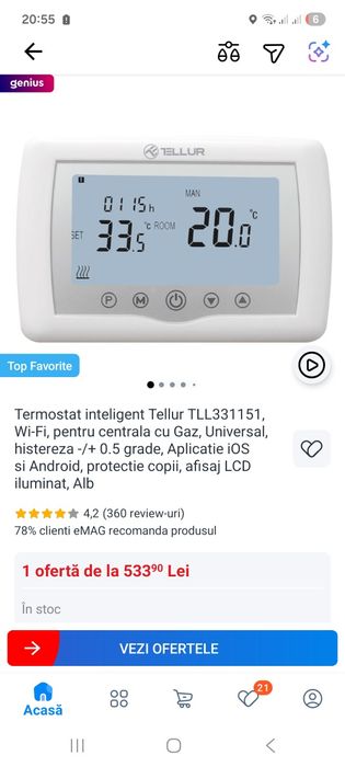 Termostat inteligent  Wi Fi