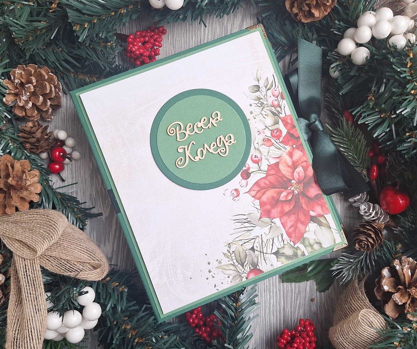 Коледен, скрапбук албум "Магическа звезда", ръчна изработка /52.19