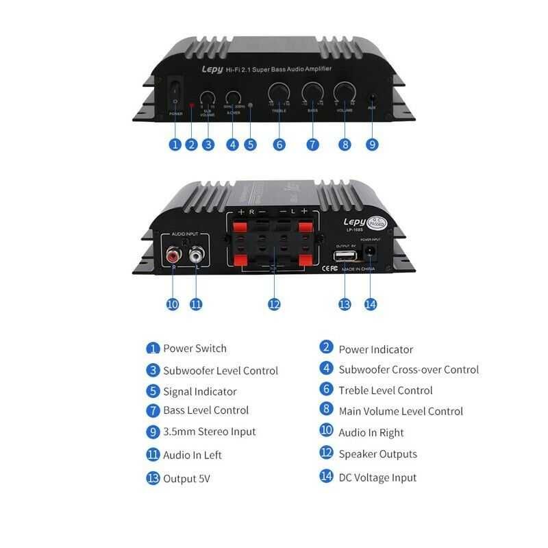 LEPY LP-168S Super Bass 2.1 Channel Power Amplifier Audio Hifi