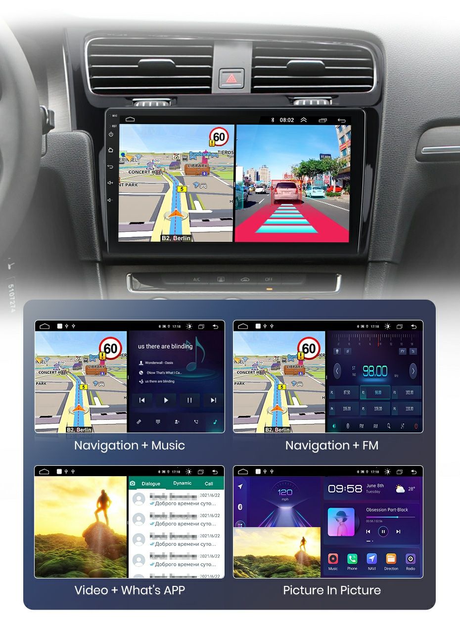 Navigatie Android dedicata pentru VW Golf 7 (2013-2017)