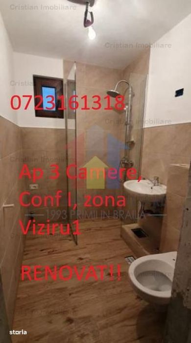 70mp confort 1 RENOVAT RECENT 3 camere  Viziru 3