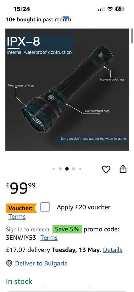 Wurkkos DL70 фенер за гмуркане, 13000 lm 4 *XHP50.2 подводно