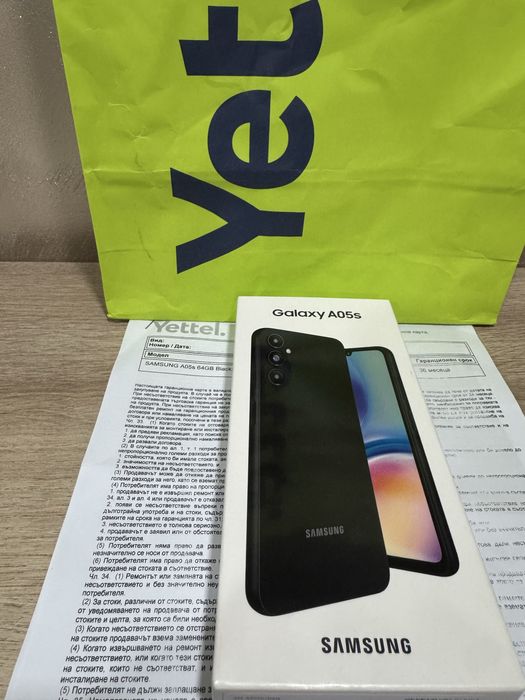 Samsung A05s |128GB| Фабрично запечатан | 36 м. гаранция Yettel|Черен
