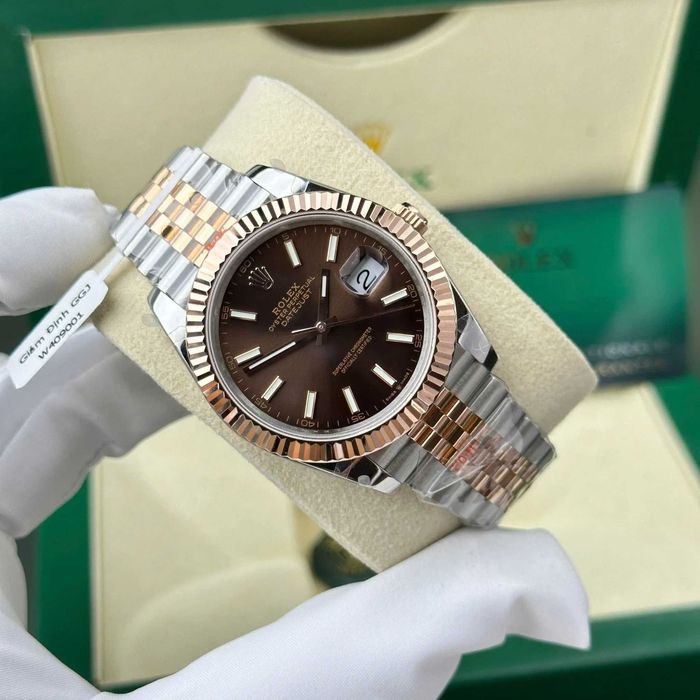 rolex datejust сребро розово злато