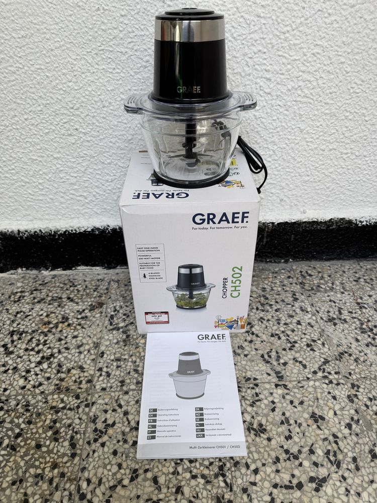 Електрически Чопър Graef CH502EU, 500W, 1L, Стъклена Купа, Пасатор!