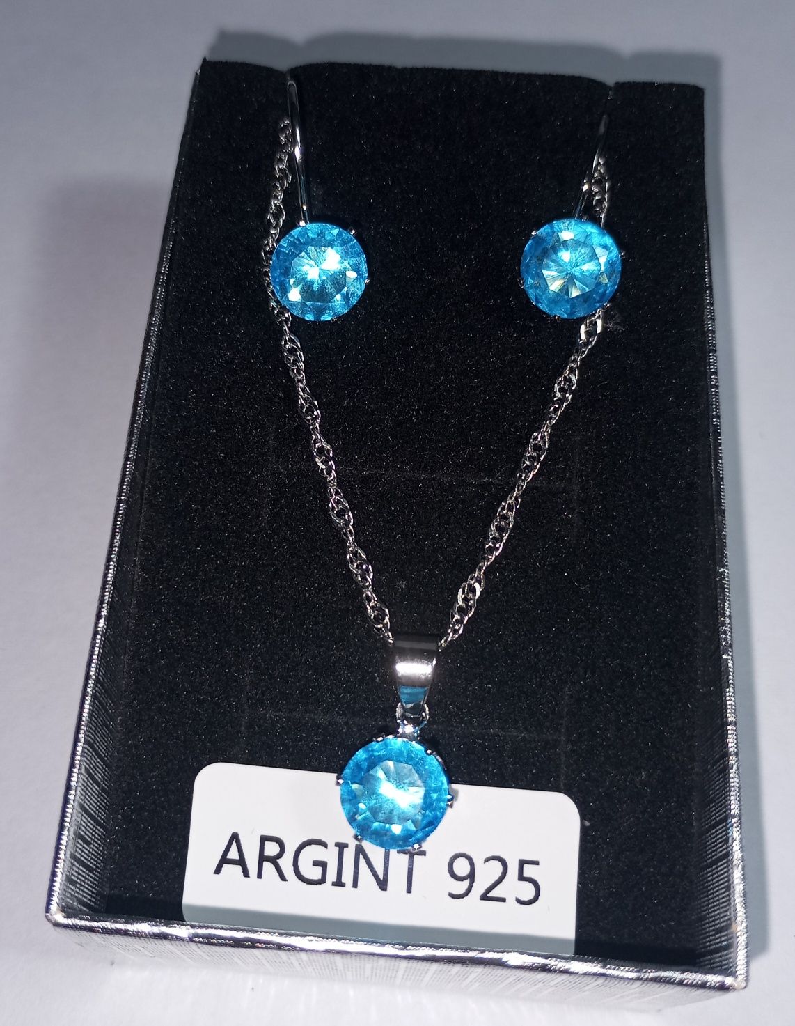 Set cercei și colier argint 925 cu zirconiu