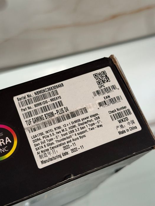Placa de baza ASUS TUF GAMING B760M-PLUS, Socket 1700, mATX NOUA