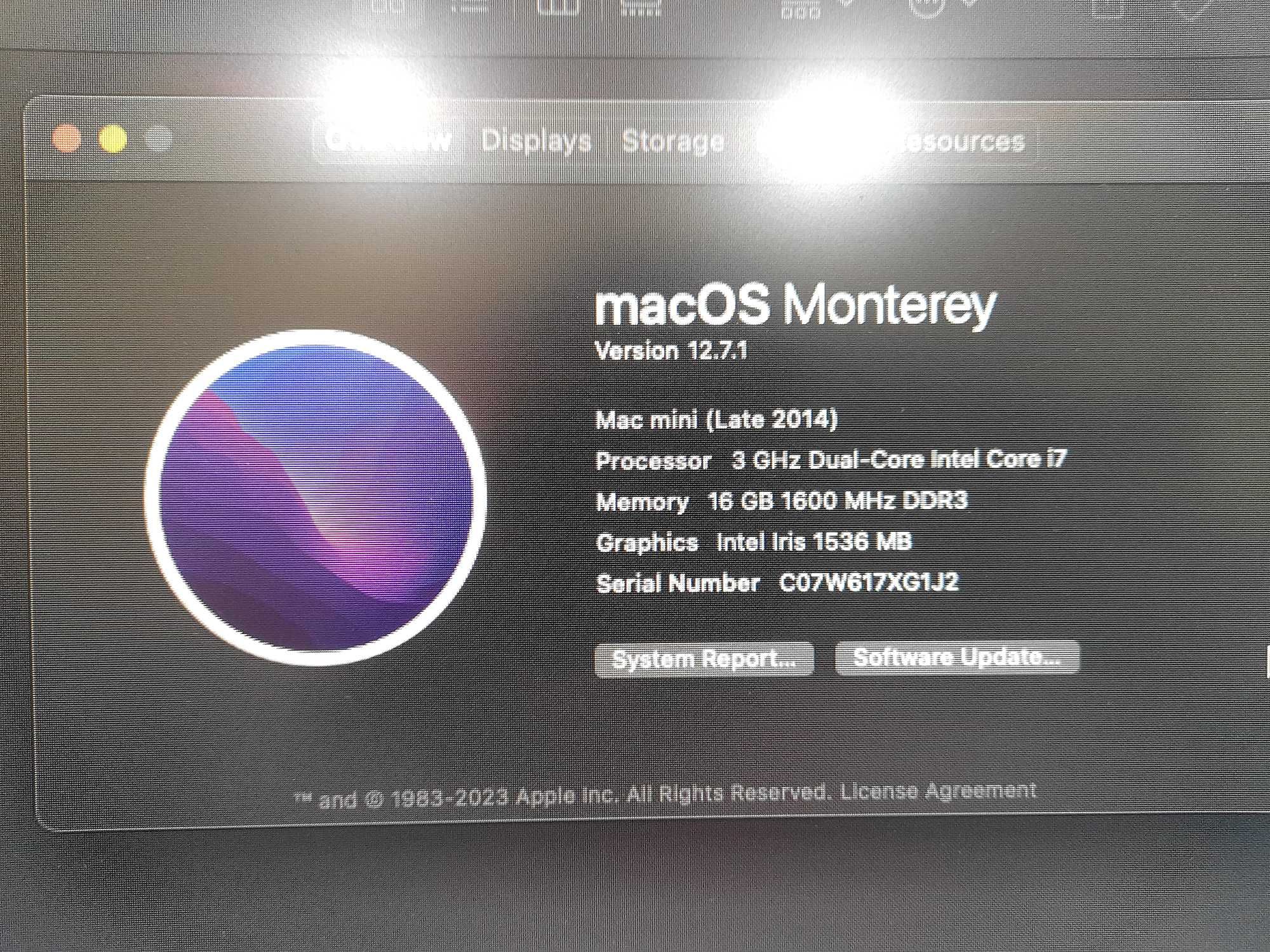 Mac mini. macOS 16 ram, Core i7