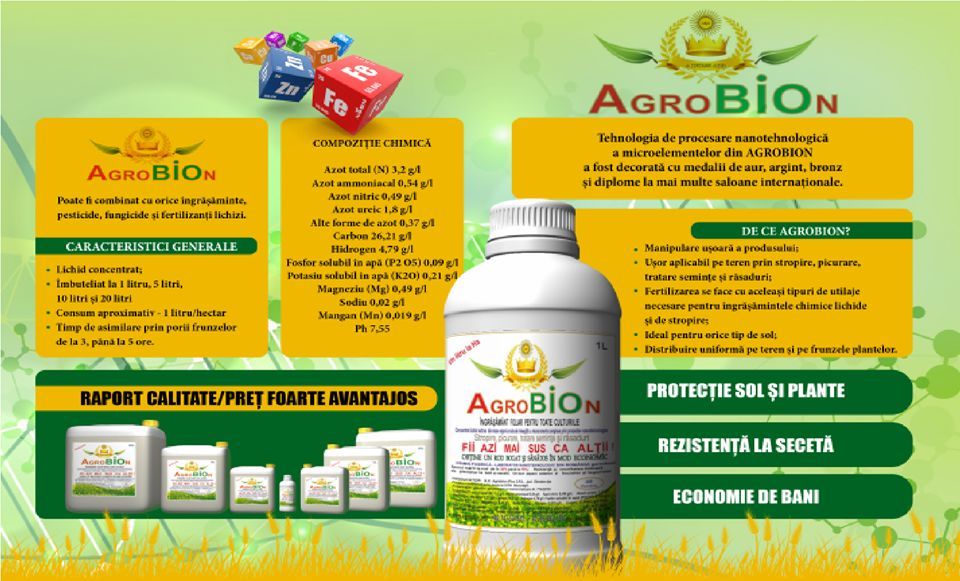 AGROBION cel mai bun ingrasamant organic concentrat ! 1 litru/ha