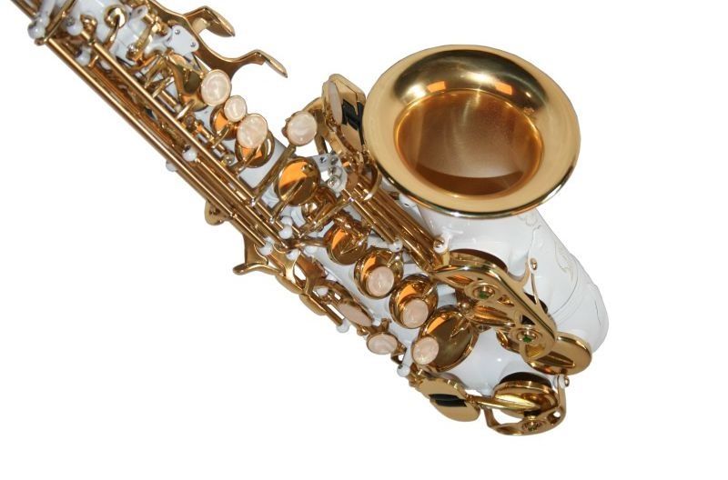 Saxofon Sopran curbat Karl Glaser ALB+AURIU NOU Sopranina Si b