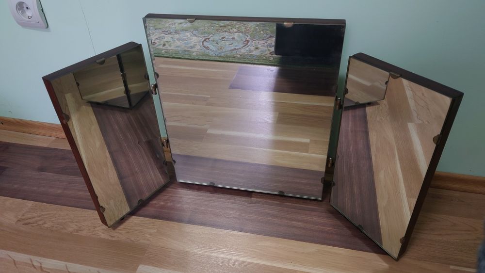 Oglinda pentru masa toaleta, 3 piese, pliabila