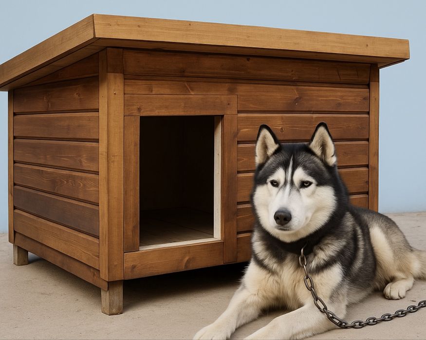 Утепленная конура будка для собаки 6