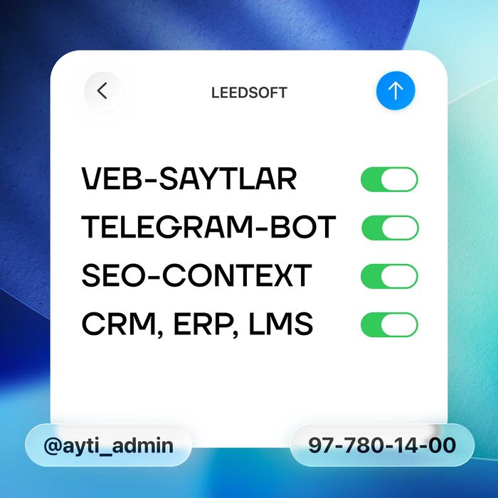 WEBSITE - Vebsayt tayyorlash xizmati | TELEGRAM BOT | CRM - ERP - LMS