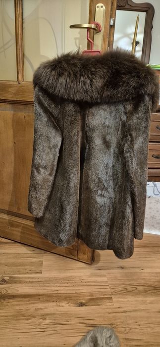 Haina de blana naturala, guler vulpe