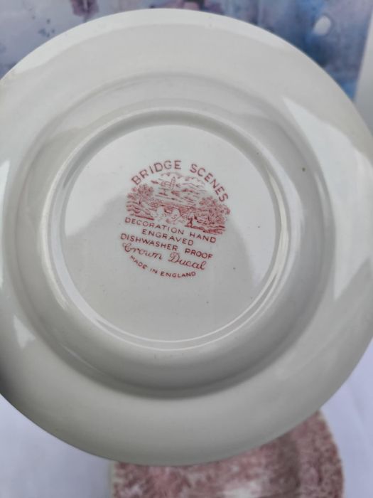 Set 4 farfurii din portelan englezesc Crown Ducal- Bridge Scenes