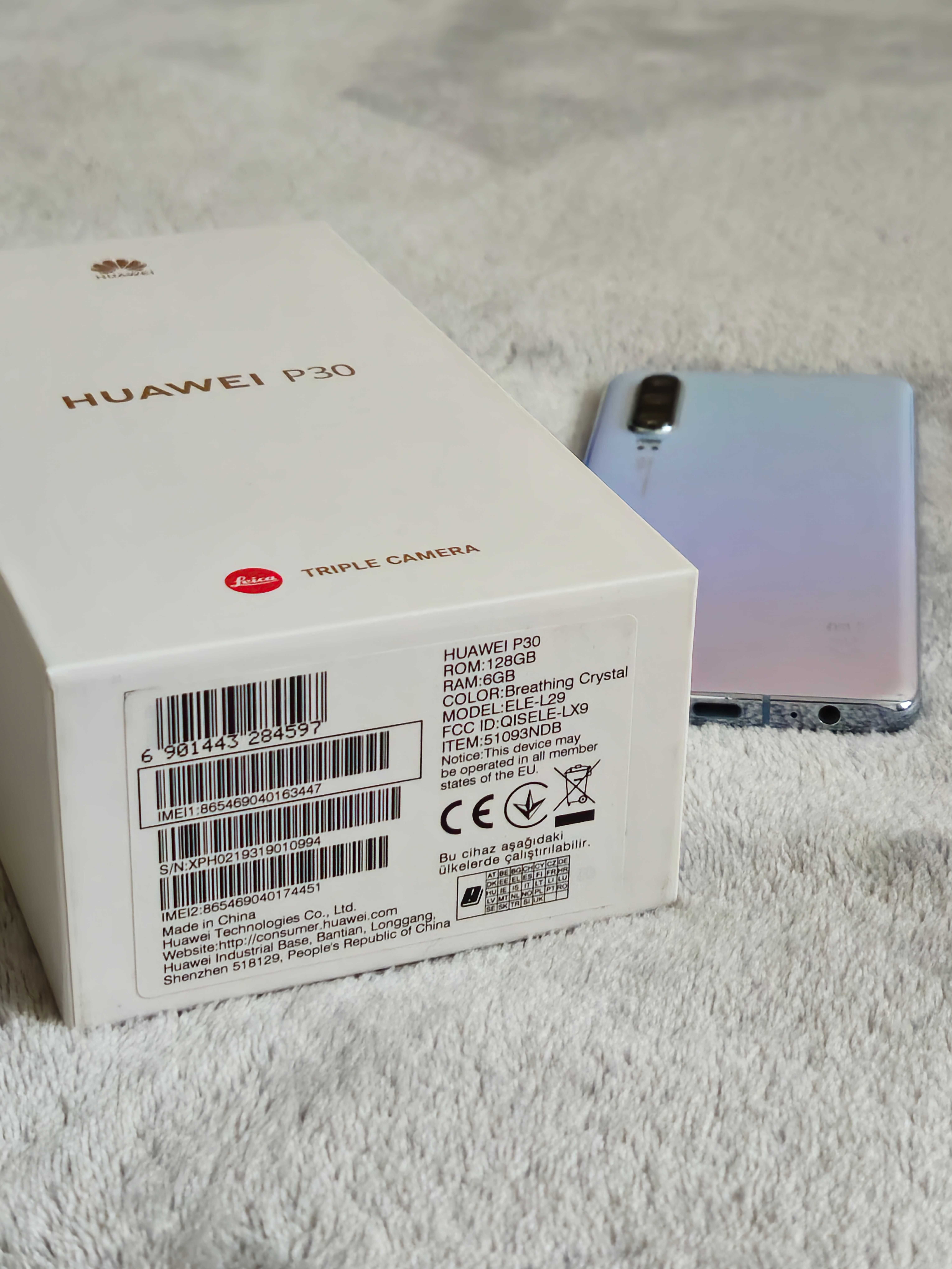 Huawei P30, 128GB, Две SIM карти, 40MP, Breathing Crystal