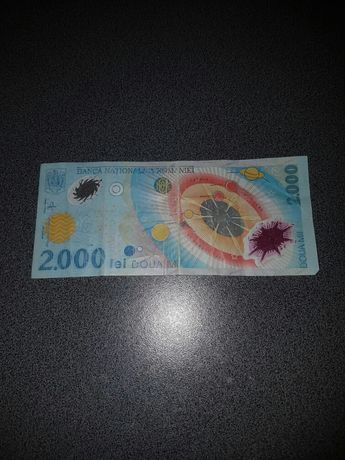 Bancnota 2000 lei din 1999 de colecție  cu eclipsa totala