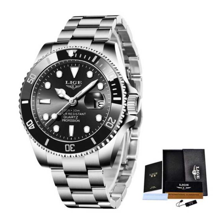Ceas barbatesc elegant bratara inox 30m