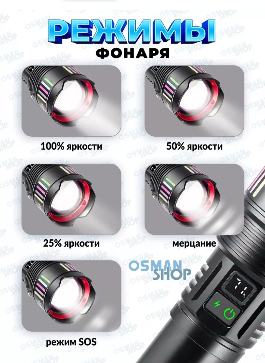 Мощный фонарь светодиодный