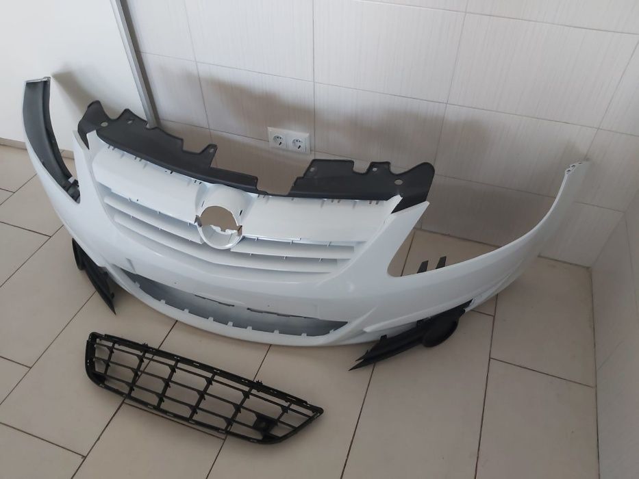 Pachet Bara Fata+Toate Grilele Opel Corsa D 2006-2011 (Z474-Alb) Full