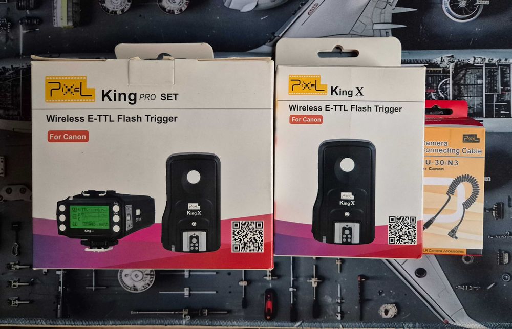 Set transmitator + 2 receptoare radio TTL Pixel King Pro pentru Canon