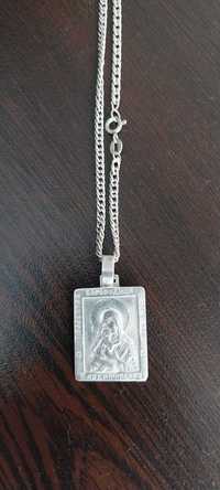 Сребърен нежен ланец с медальон богородица  90 лв  925 проба