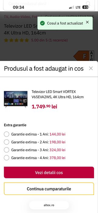 Vand tv vortex noi