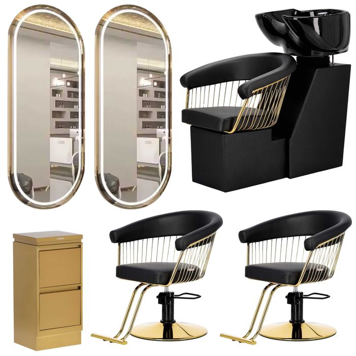 Mobilier Scaun frizerie coafor scafa ceramica Verde Negru Auriu