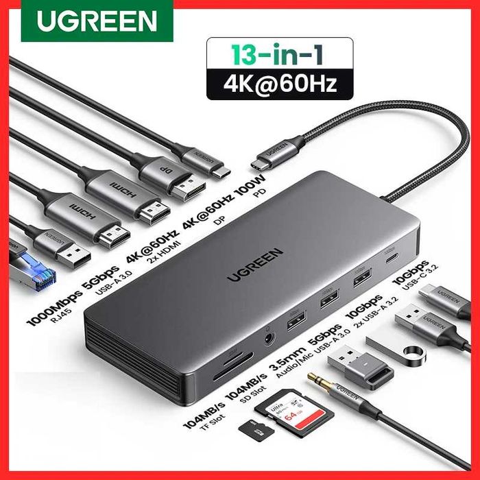 Ugreen CM681 — Универсальный 13-в-1 USB-C Хаб. Есть доставка