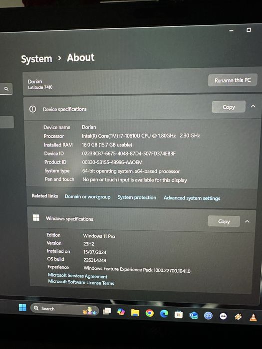 Dell 7410 i7 10’th gen, 16 gb ram