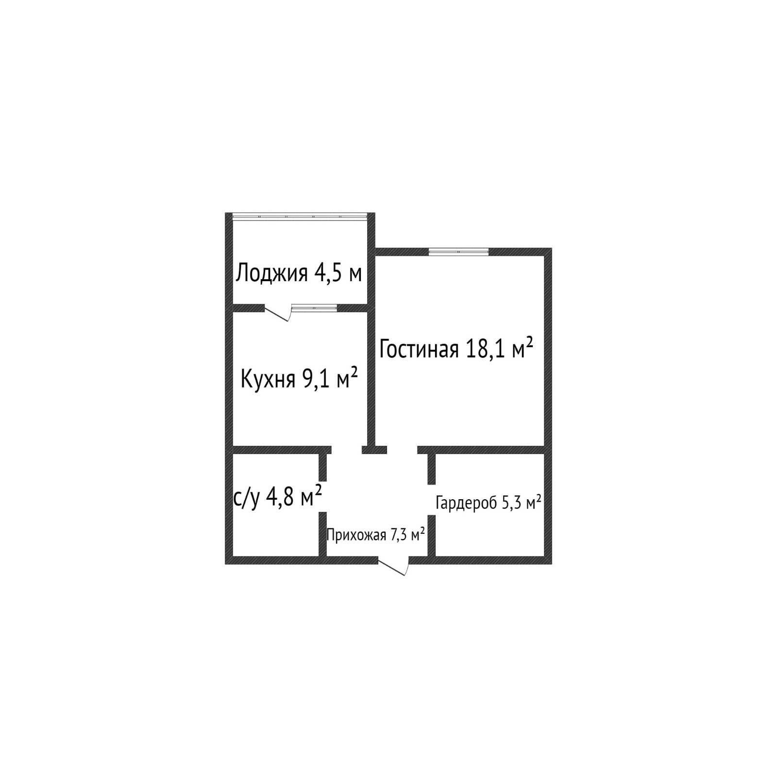 В продаже 1шка ЖК Австрийский 47 кв.м