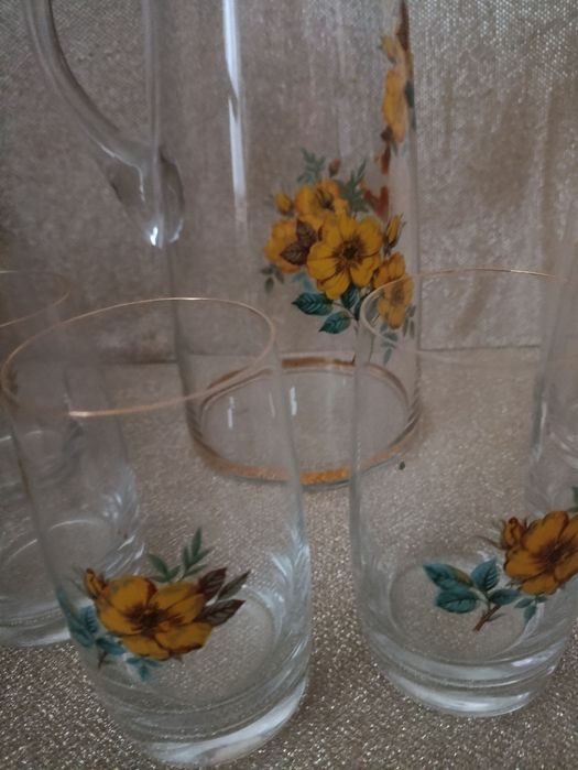 Сервиз Bohemia из чешского стекла :кувшин и 6 стаканов Bohemia